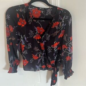 Madewell silk wrap top